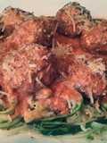 Zoodles with Turkey Meatballs and Tomato Cream Sauce