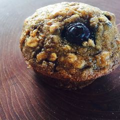 A picture of Sprouted whole wheat Banana Blueberry muffins.
