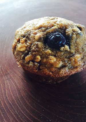 A picture of Sprouted whole wheat Banana Blueberry muffins.
