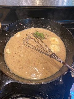 A picture of Steak pan sauce.