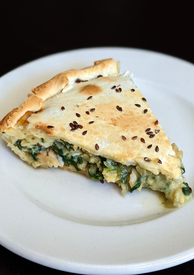 Una foto de Tarta de pollo y espinaca