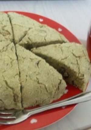 A picture of Okara Cake with Komatsuna and Banana.