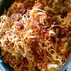 A picture of Sauceless Pasta.