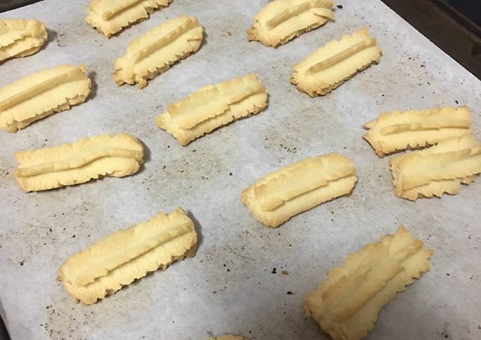 Resep Butter Cookies 3 Bahan (no telur no mixer), Bisa Manjain Lidah