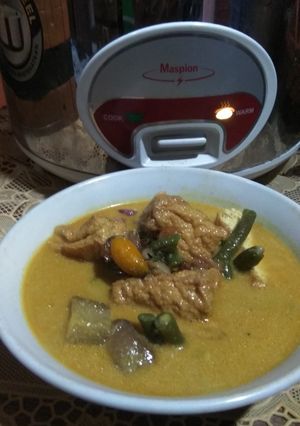 Foto resep Lodeh terong kacang panjang kulit belinjo dan tahu
