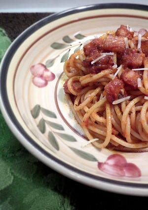 A picture of Pasta Amatriciana / Bucatini All’Amatriciana.