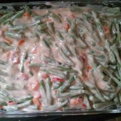 A picture of Festive green bean casserole.