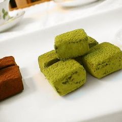 A picture of For Valentine's Day Not Too Sweet Matcha Truffles.
