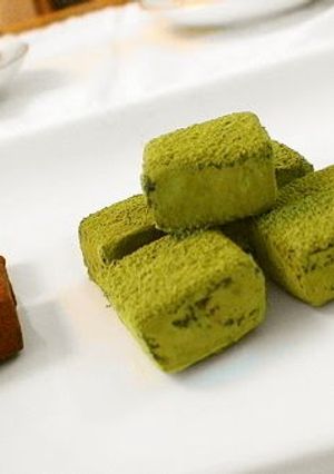 A picture of For Valentine's Day Not Too Sweet Matcha Truffles.
