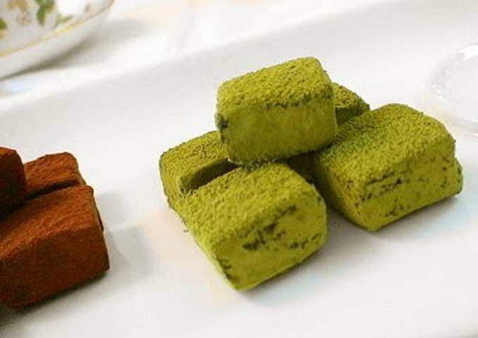 For Valentine's Day Not Too Sweet Matcha Truffles