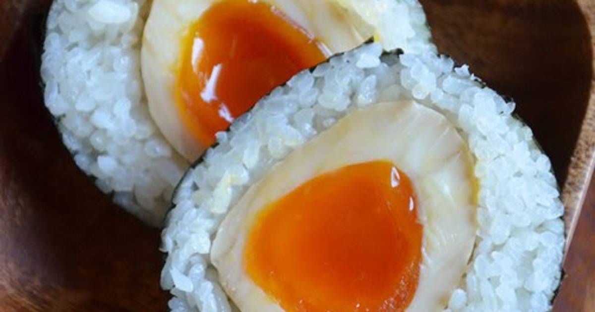 Rich and Exquisite! Onigiri with Seasoned SoftBoiled Eggs Recipe by