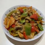 咖哩蘑菇🍄‍🟫炒彩椒（清冰箱）（10分鐘料理）