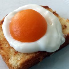 A picture of April Fool's egg in the hole or egg on toast.