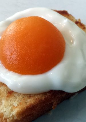 A picture of April Fool's egg in the hole or egg on toast.