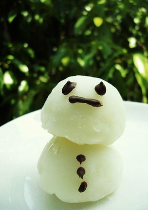 A picture of Snowman Shaped...White Chocolate Daifuku.