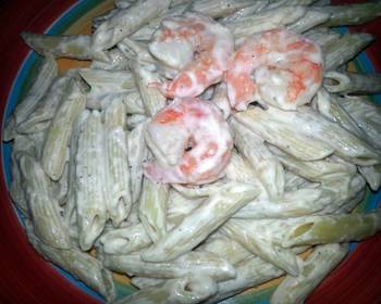 Easy Recipe My way Shrimp Alfredo Penne Rigate Practical Delicious