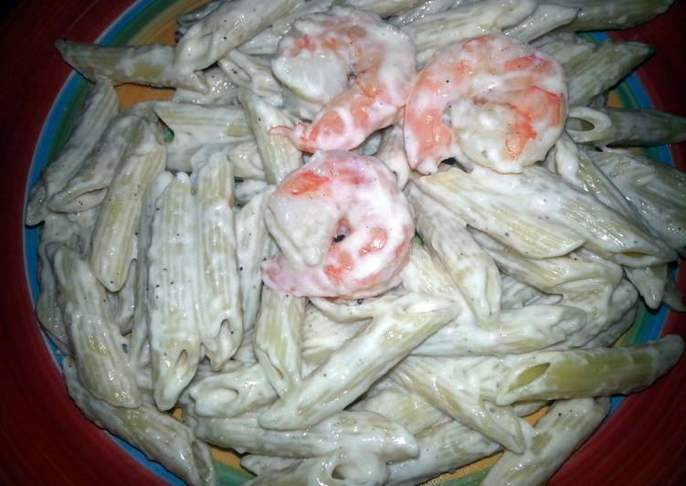 Recipe of Award-winning My way Shrimp Alfredo Penne Rigate