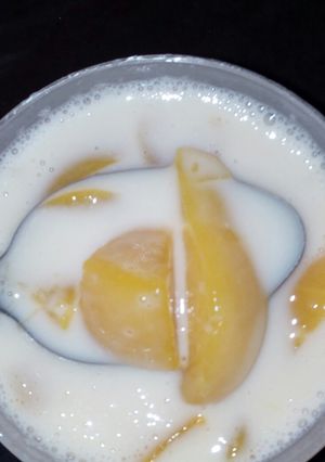 Una foto de Postre de durazno de 3 ingredientes