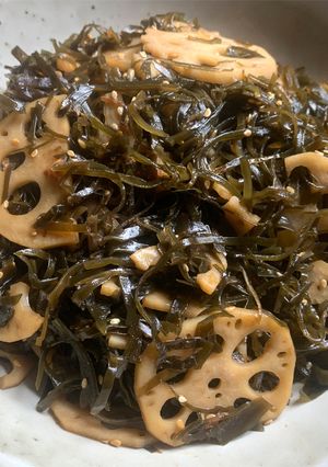 A picture of Simmered Kombu (Kelp) & Lotus Root.