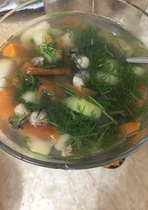 Hình của món Canh hàu nấu su hào.