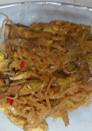 A picture of Beef Fried Noodles (Thai style).