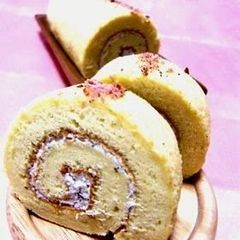 A picture of Chiffon Roll Cake Made with Rice Flour.