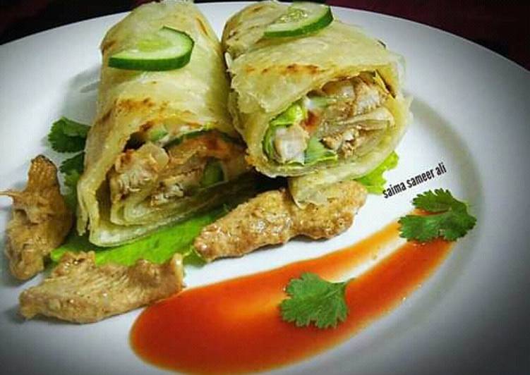Step-by-Step Guide to Make Tasty Creamy chicken roll paratha with mayo garlic sauce