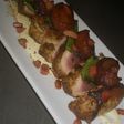 Solomillo con tomate confitado y crema camembert