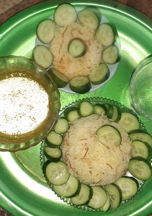 صورة لوصفة رز وخيار حضرته حبيبة قلبي