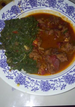 A picture of Steamed sukumawiki #4weekschallenge.