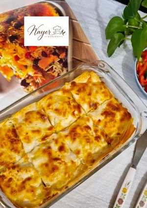 عکسی از دستور مرغ و قارچ در خمیر یوفکا(باقلوای مرغ)