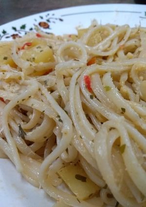 Una foto de Fideos con verdura