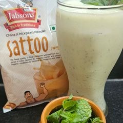 Sattu and Mint Buttermilk A picture of Sattu and Mint Buttermilk.