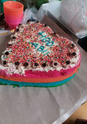 Foto resep Rainbow cake sederhana