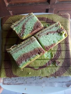 Foto resep Bolu zebra putih telur pandan coklat (W#36)