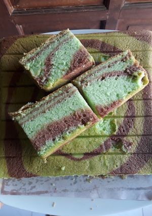 Foto resep Bolu zebra putih telur pandan coklat (W#36)
