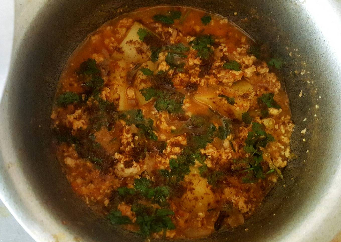 Chicken mince & Potato Curry/ Keema Aloo🍜