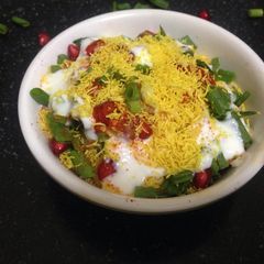 A picture of Dahi moong-papadi chaat.