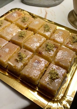 صورة لوصفة بسبوسة بالقشطة