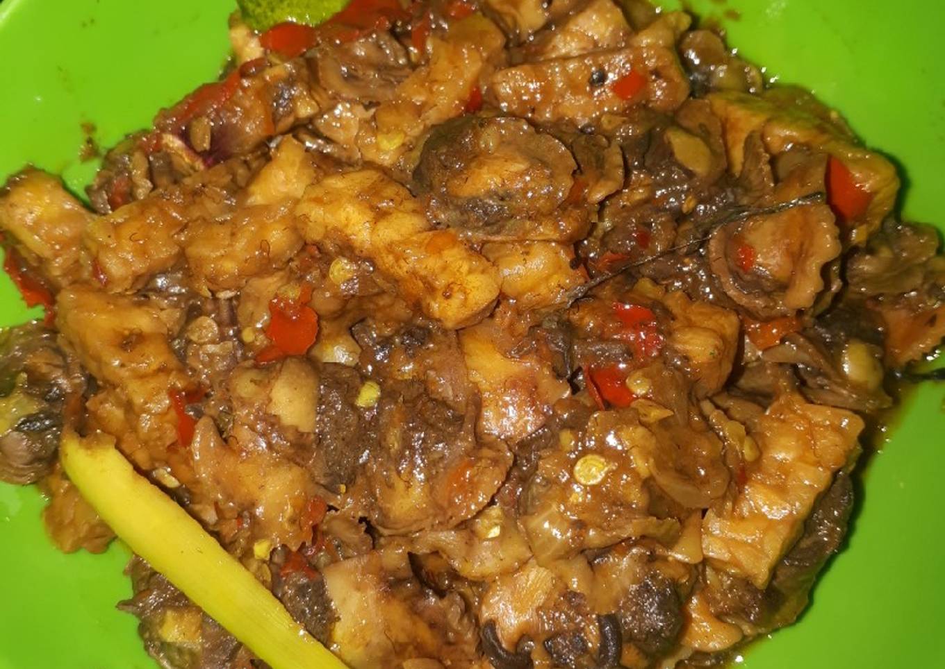 Tumis kerang dara tempe