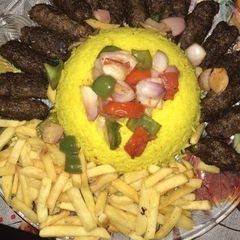 Chelu Kabab with Saffron Rice A picture of Chelu Kabab with Saffron Rice.