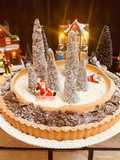 Tarte de Natal com Panna Cotta, Creme de Maçã e Chocolate