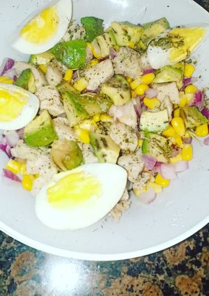 صورة لوصفة سلطة رجيم بروتين salade protéine régime