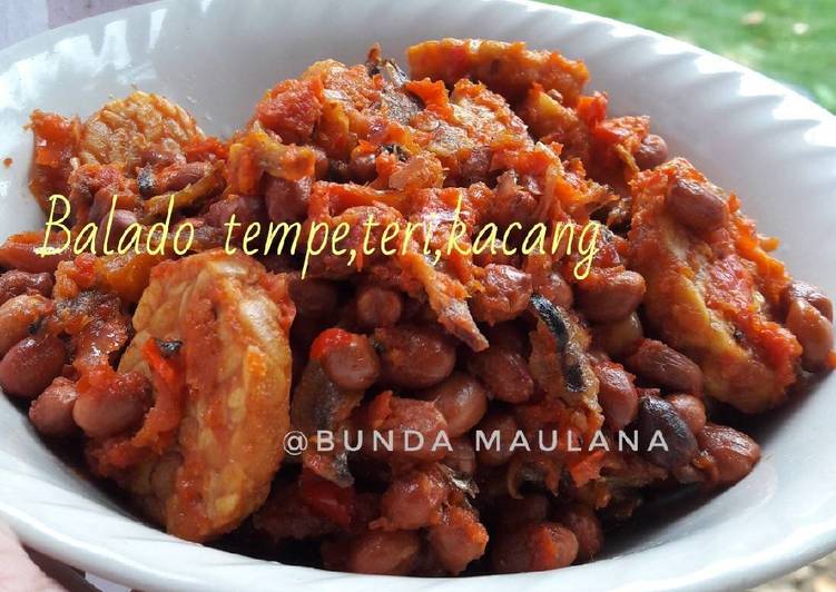 Resep: LezatBalado tempe,teri,kacang