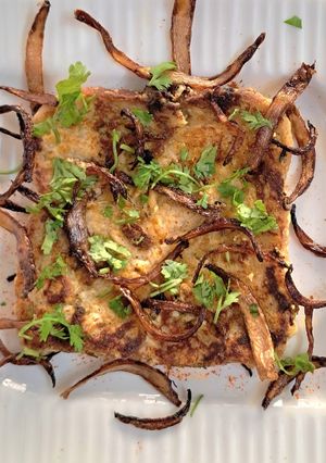 A picture of Dahi toast.