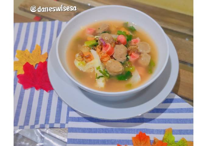 Resep Sop Bakso Sosis Enak