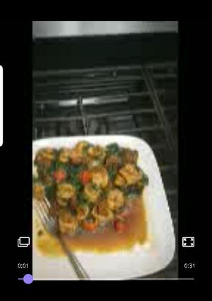 A picture of Spinach medley w/shrimp.