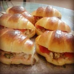 A picture of Croissant sandwhiches.