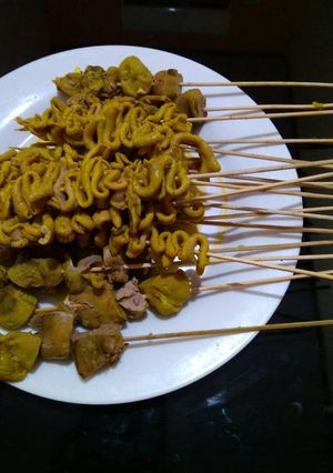 Foto resep Sate usus,ati dan ampela goreng ala mama nadyne🍢