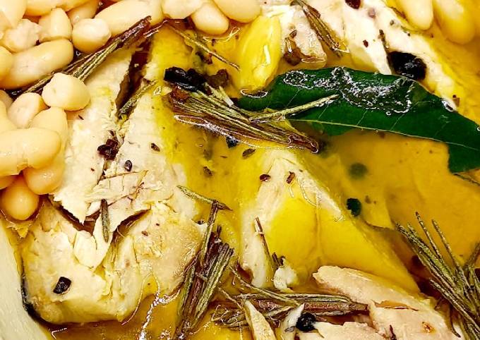 Filetti di sgombro marinati con cannellini
